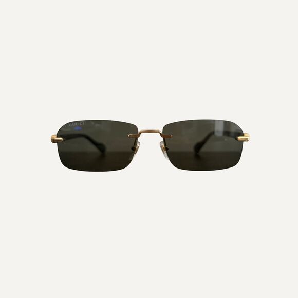 Men's - Gucci GG1221s 001 Rectangular Rimless Sunglasses - Picture 2 of 6